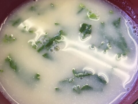 優しいあじの菜の花豆乳スープ
